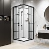 Душевая кабина Niagara Standart ST90/15QL/KL/BKT (90х90х225) низкий поддон(15см),черный,стекло прозрачное,3 места