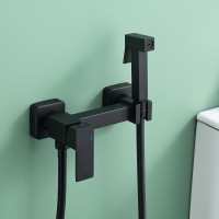 Смеситель Splenka настенный с гигиеническим душем S98.51.06 Черный