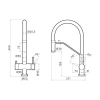 Смеситель для кухни Omoikiri Akeno BN-BL латунь/нержавеющая сталь/черный