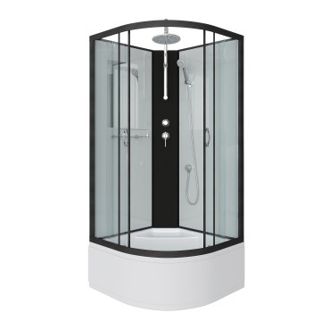 Душевая кабина Niagara Classic NG-6708-14BKT (90х90х210) высокий поддон(40см),черный,стекло прозрачное,4 места