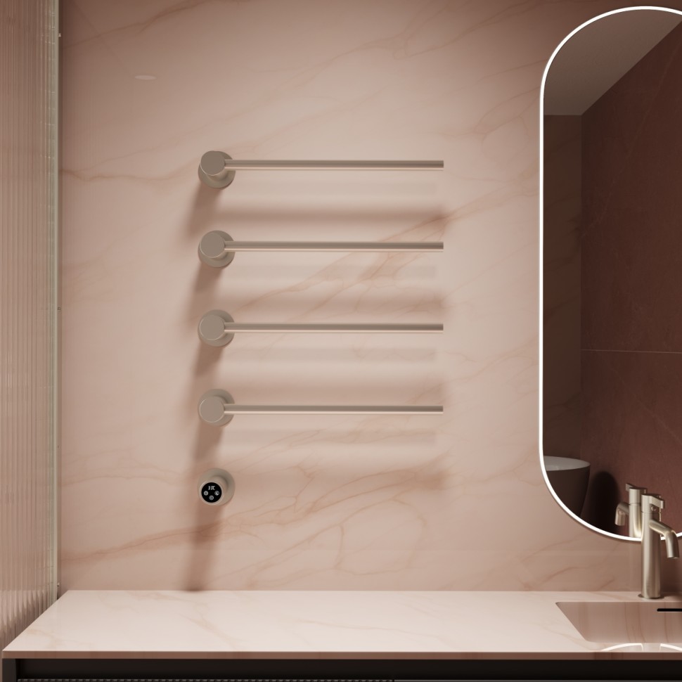 Полотенцесушитель электрический Vincea VTD-2H1BN, брашированный никель, таймер