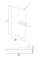 Душевая перегородка Niagara Nova NG-582-12BLACK (120х200) черный матовый,стекло белый градиент,1 место