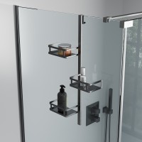 Полка для душевого ограждения Moderno, 650x120x324, графит брашинг