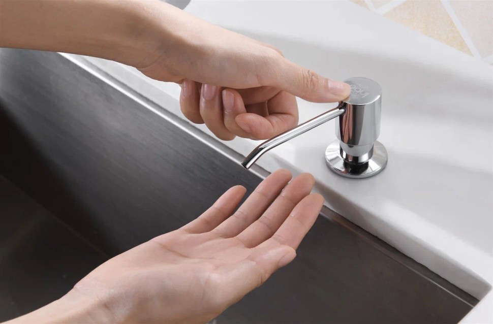 Дозатор для жидкого мыла REIN, D002-CR, хром, Paulmark