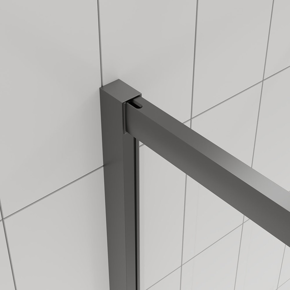 Душевой угол Veconi Evo 300 GR, 900х900x1950, графит брашинг, прозрачное стекло