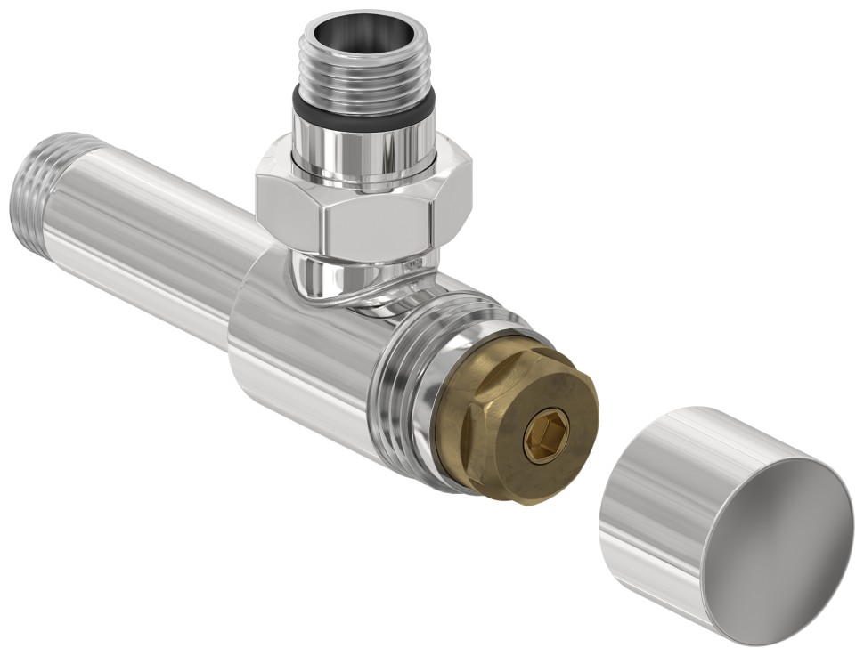 Вентиль угловой под шестигранник (G 1/2" НР х G 1/2" НР)