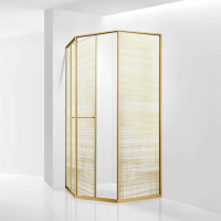 Душевой уголок RGW SV-82Gb "R" (Золотая вуаль, 1000x1000)