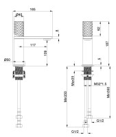 Смеситель для раковины Альто (Alto) VBF-6AL1GM, вороненая сталь
