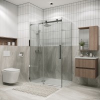 Душевое ограждение Grossman Classic 100.K33.04.100.10.00-200.K33.04.90.10.00 (100х90х195) раздвижная,хром,стекло прозрачное,2 места