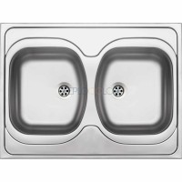 Стальная мойка, 2-чаши - накладываемый