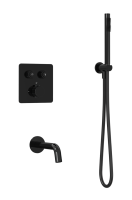 Душевая система скрытого монтажа для душа MILLEAU Tissage TERMO 2SBIT/324.10-GB на 2 потока (комплект с монтажным блоком), Черный глянец