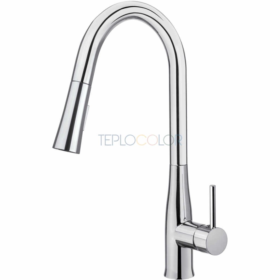 Смеситель для кухни, с выдвижным изливом - 2 вида струй