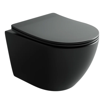 Подвесной унитаз CERAMICANOVA Uno смыв Торнадо 490x360x360 черный матовый