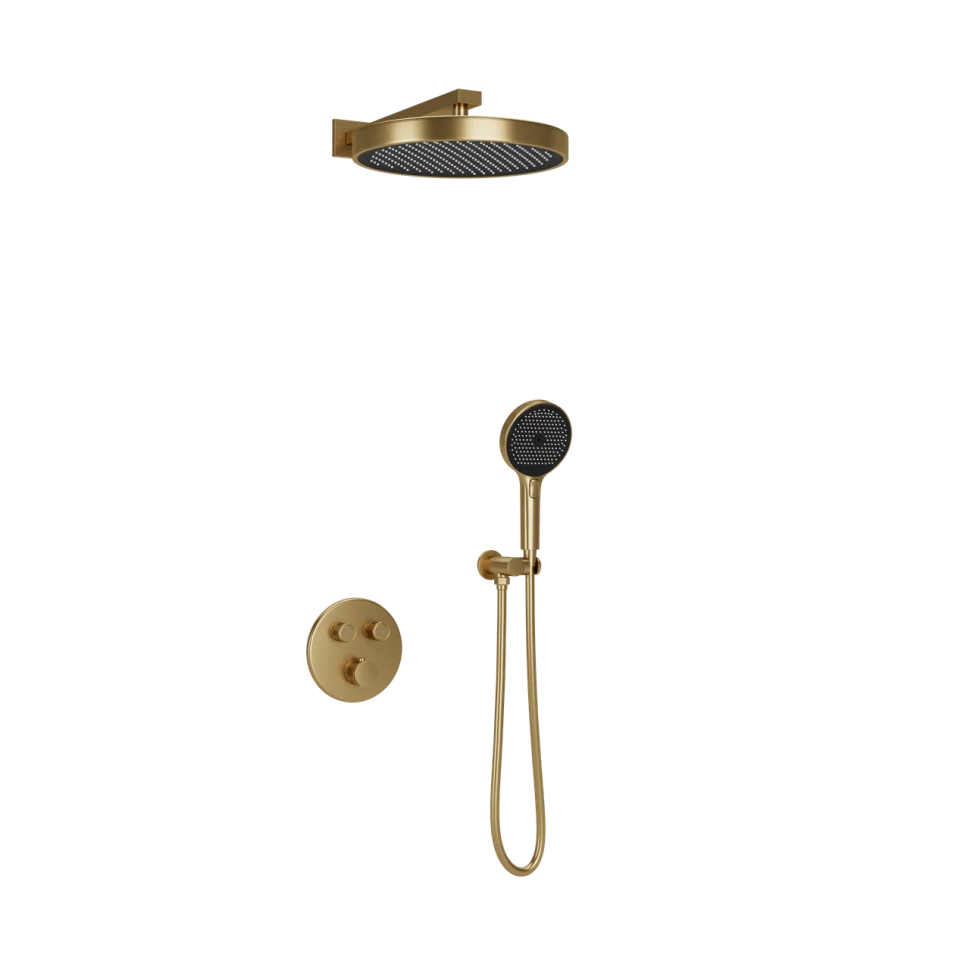 Душевой комплект SANCOS Space встраиваемый c термостатическим смесителем, цвет брашированное золото , арт. SC3006BG