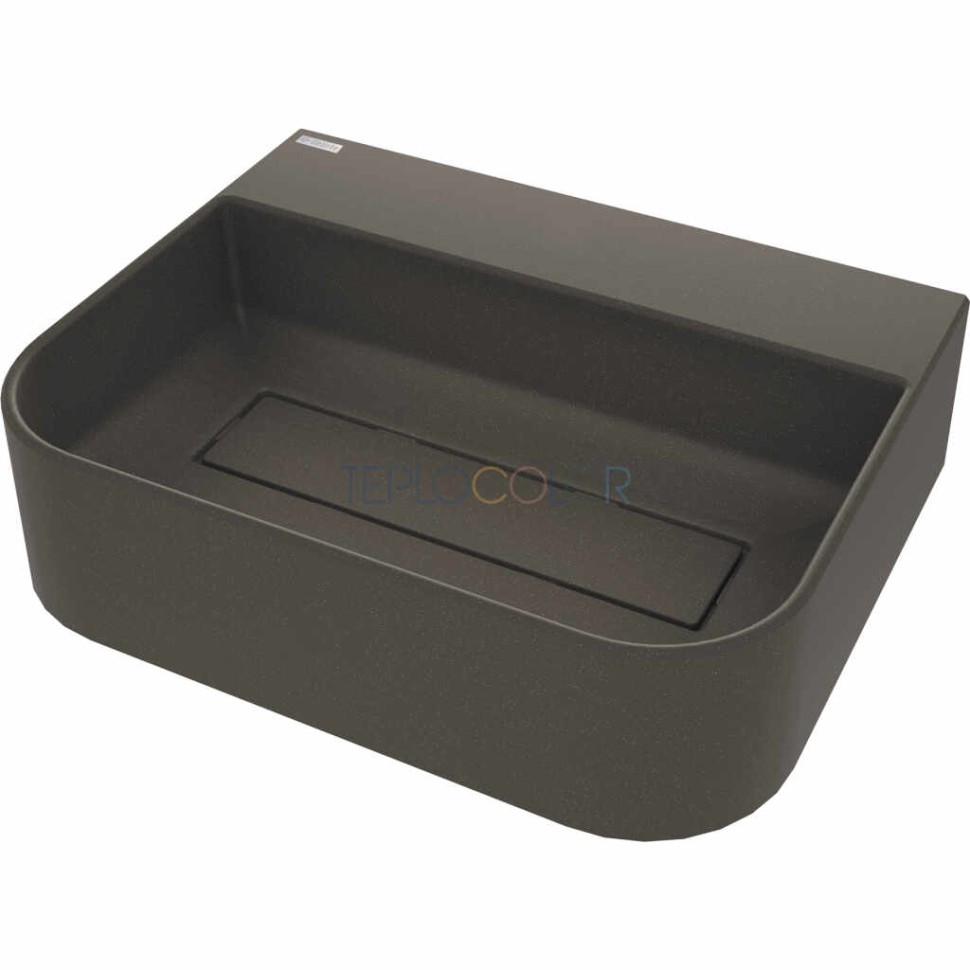 Гранитная раковина, на столешницу, с бортиком для смесителя - с прикрытием сливного отверстия