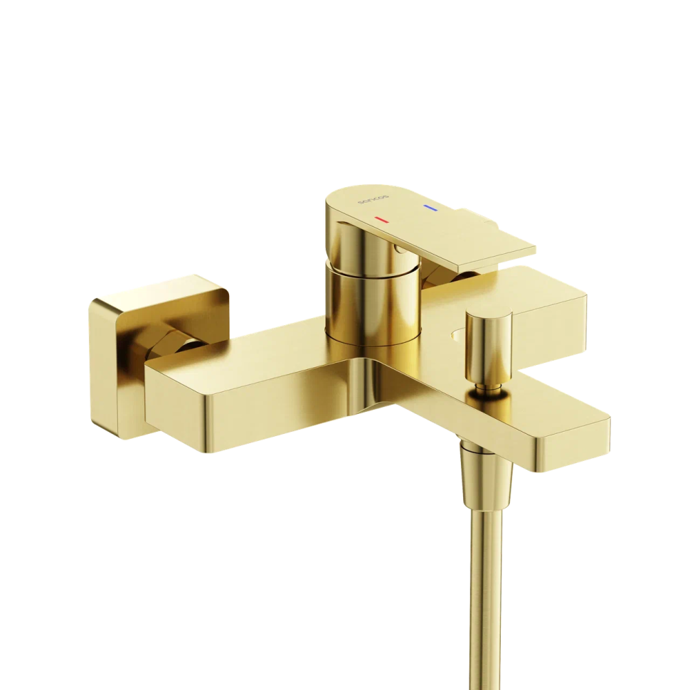 Смеситель для ванны и душа SANCOS Studio, брашированное золото, PVD покрытие, арт. SC9018BG