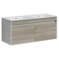 Тумба подвесная SANCOS Smart 1190х450х500, 4 ящика оснащенными доводчиками, дуб бардолино/белый , арт. SM120-2E