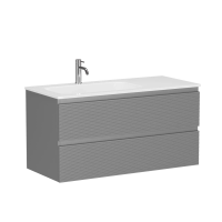 Тумба подвесная SANCOS Folk левая 995х445х500, c двумя ящиками оснащенными доводчиками, Ergraut soft, арт.FL100LES