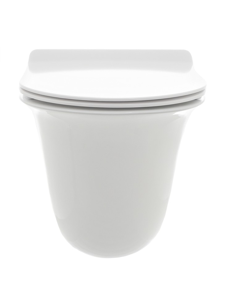 AQM2005 Унитаз подвесной с сиденьем SoftClose, технология смыва Rimless, скрытый крепеж. 485x360x360