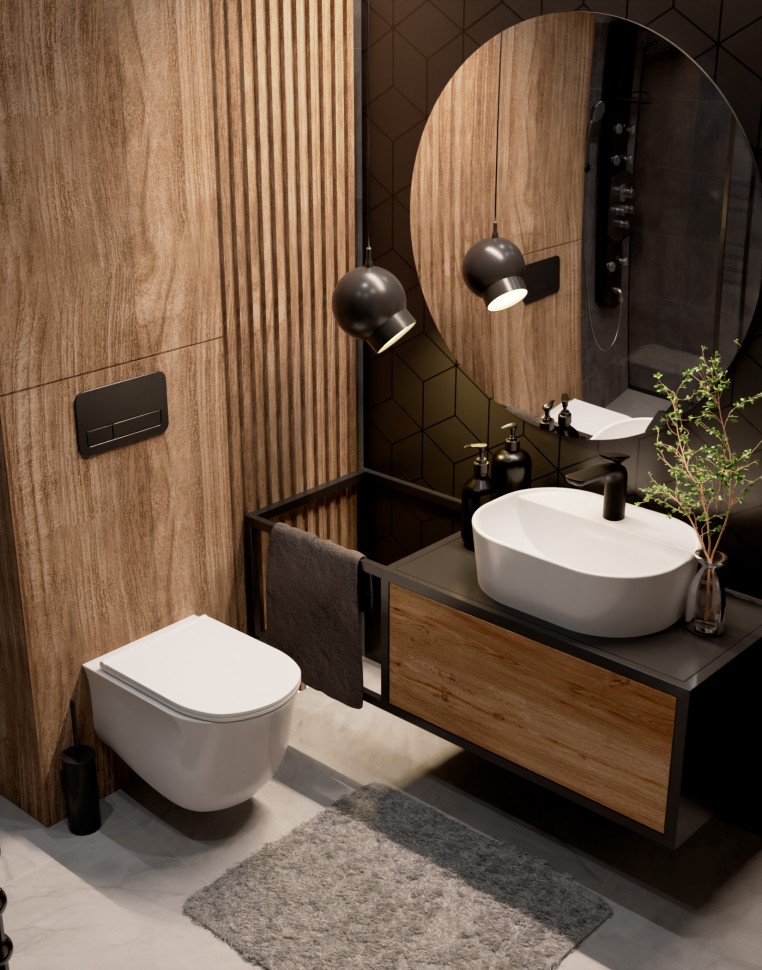 AQM2005 Унитаз подвесной с сиденьем SoftClose, технология смыва Rimless, скрытый крепеж. 485x360x360