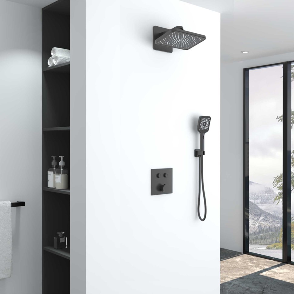 Душевой комплект Inspire VSFW-421I4GM встраиваемый, двухрежимный, вороненая сталь