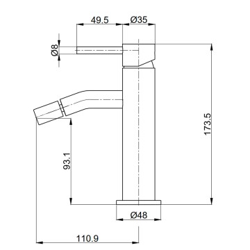 AQM 6216MB Siena Смеситель для биде однорычажный, Черный матовый