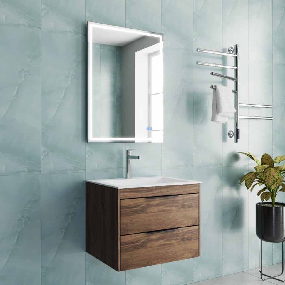 База под раковину Vincea  Chiara 2D 600 подвесная, 2 выкатных ящика soft-close, C.Oak