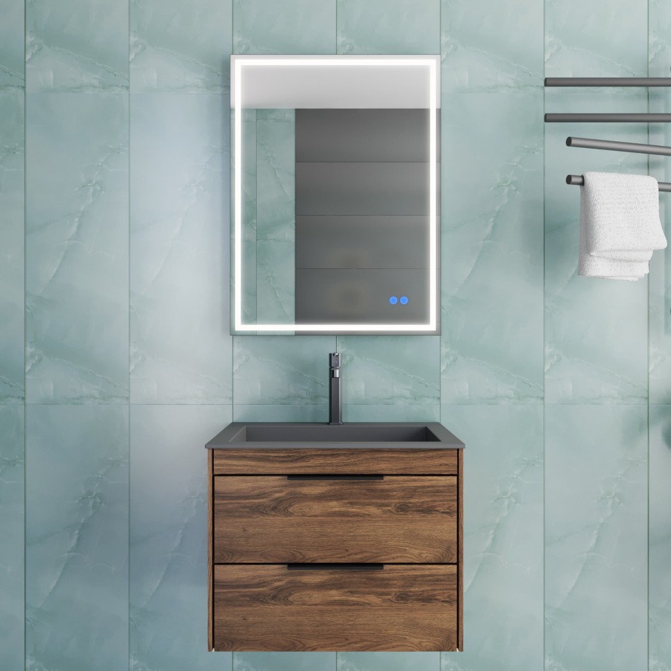 База под раковину Vincea  Chiara 2D 600 подвесная, 2 выкатных ящика soft-close, C.Oak