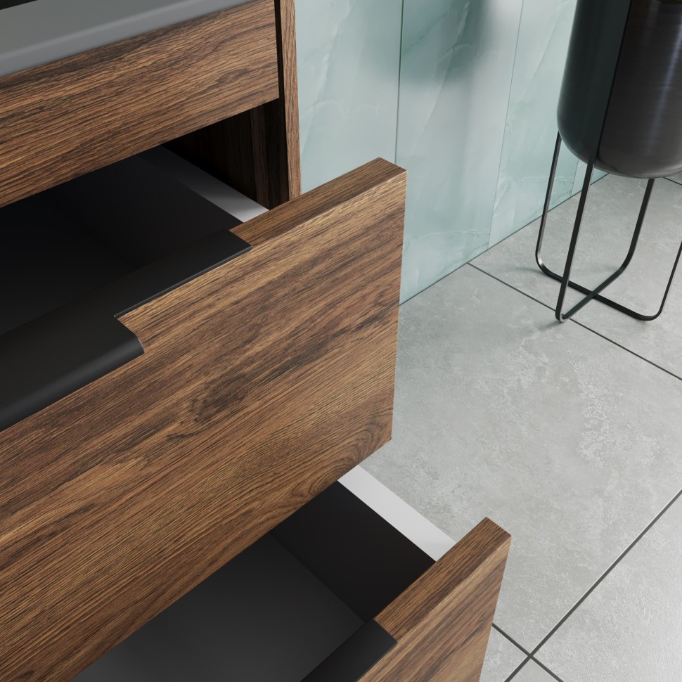 База под раковину Vincea  Chiara 2D 600 подвесная, 2 выкатных ящика soft-close, C.Oak