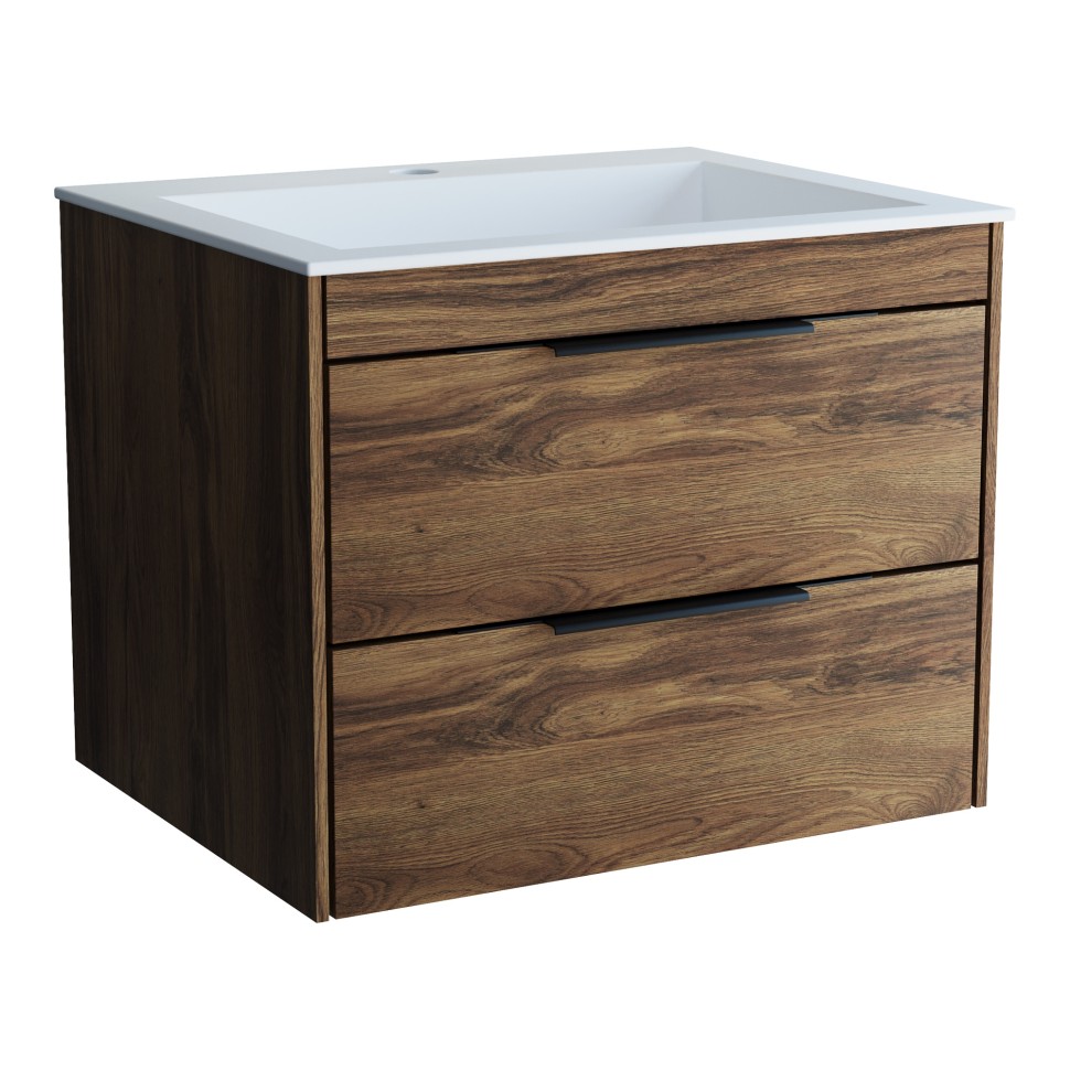 База под раковину Vincea  Chiara 2D 600 подвесная, 2 выкатных ящика soft-close, C.Oak