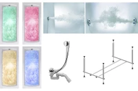 Комплект Акриловая ванна TIMO RITTA1880 180*80*63+Каркас + Слив-перелив+Гидромассаж 6 форсунок+Гидромассаж спины 3 форсунки+Хромотерапия