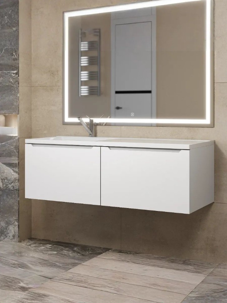 Тумба под раковину Uperwood Tanos 120 см, левая, белая