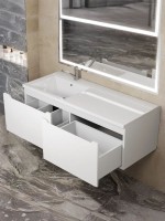 Тумба под раковину Uperwood Tanos 120 см, левая, белая