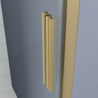 Душевая дверь Veconi Ottimo P20 G, 1200x1900, золото брашинг, стекло прозрачное