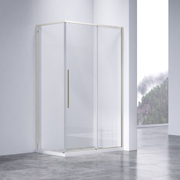 Душевой уголок Слим-Н (Slim-N) VSR-4SN8013CLBN, 1300*800, брашированный никель, стекло прозрачное