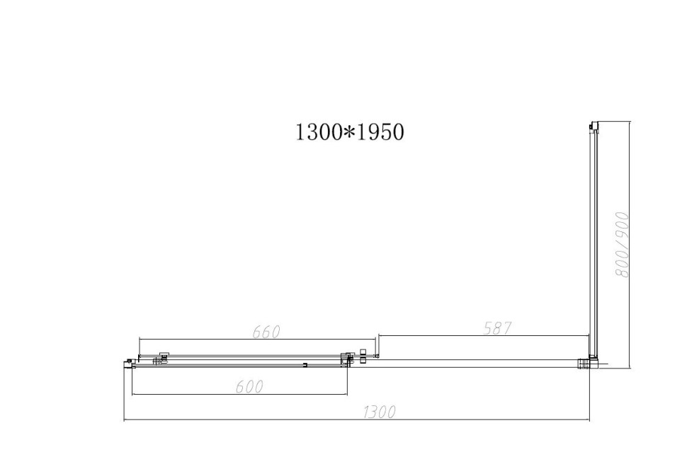 Душевой уголок Слим-Н (Slim-N) VSR-4SN8013CLBN, 1300*800, брашированный никель, стекло прозрачное