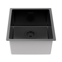 Мойка LASSAN 38 UNI, нерж. сталь, LA38-MBN, матовый черный, NANO-PVD, 380х440мм, Paulmark