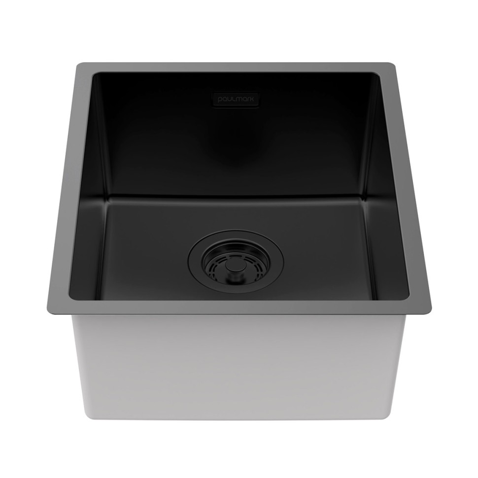 Мойка LASSAN 38 UNI, нерж. сталь, LA38-MBN, матовый черный, NANO-PVD, 380х440мм, Paulmark