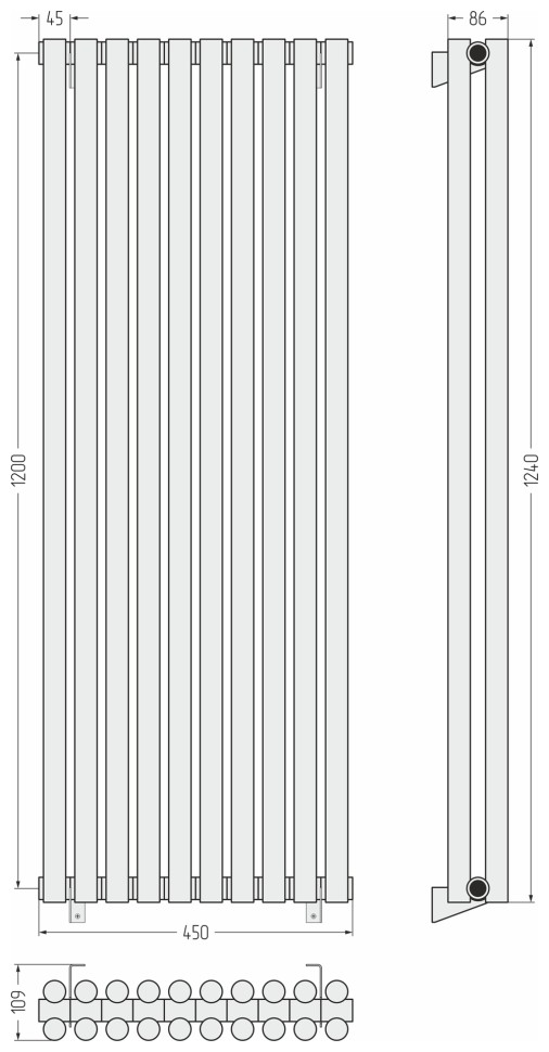 Эстет-11 1200х450 10 секций