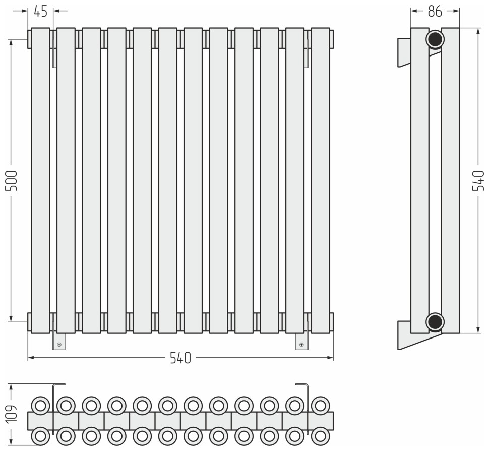 Эстет-00 500х540 12 секций