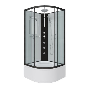 Душевая кабина Niagara Classic NG-6708-14BKTG (90х90х210) высокий поддон(40см),черный,стекло прозрачное,4 мест