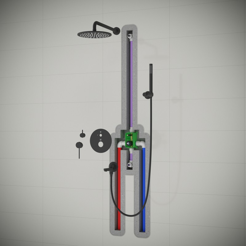 Душевая система встроенная Timo Saona SX-2379/03SM черный