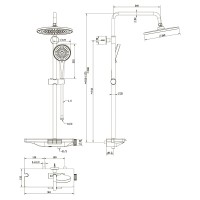 Душевая стойка ENNA, хром глянец