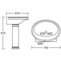 Умывальник Ceramalux 1411