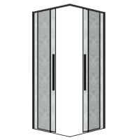 1/2 душевого ограждения Grossman Galaxy 1/2.K33.01.12.21.02 (120х195) раздвижная(правая),черный матовый,стекло шиншилла,1 место