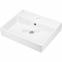 Керамическая раковина, на столешницу/настенная, с бортиком для смесителя - 50x40 см