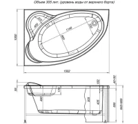 Акриловая ванна Aquanet Mayorca 150x100 L (с каркасом)