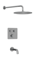 Душевая система скрытого монтажа для душа MILLEAU Tissage TERMO 2SBIT/324.1-CR на 2 потока (комплект с монтажным блоком), хром