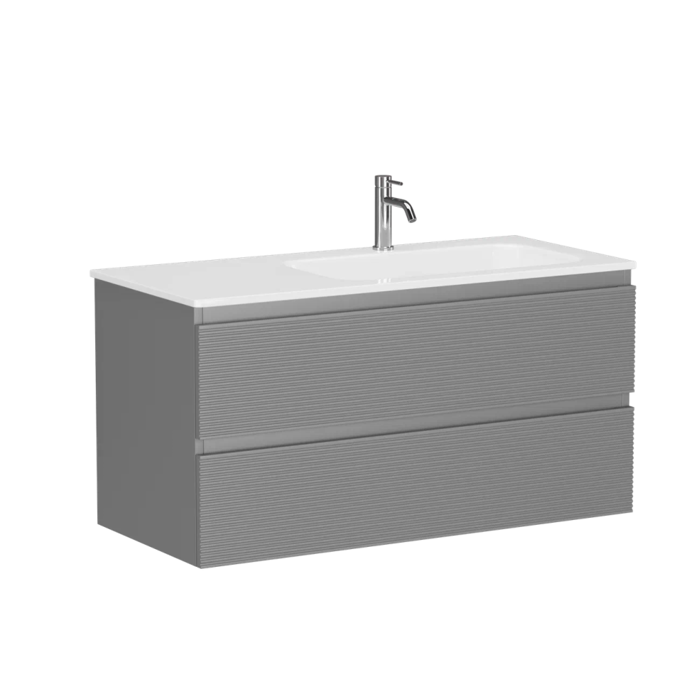 Тумба подвесная SANCOS Folk правая 995х445х500, c двумя ящиками оснащенными доводчиками, Ergraut soft, арт.FL100RES