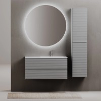 Тумба подвесная SANCOS Folk правая 995х445х500, c двумя ящиками оснащенными доводчиками, Ergraut soft, арт.FL100RES